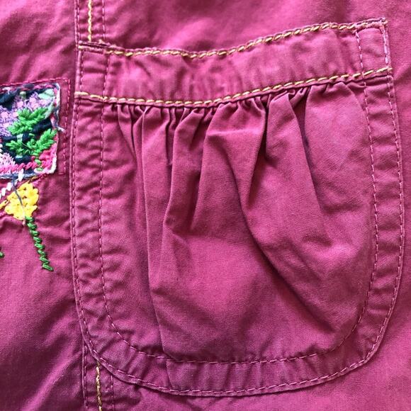 Next Girls’ Embroidered Dress Short Sleeve Flowers Boho Dark Pink Size 5 - Picture 6 of 11